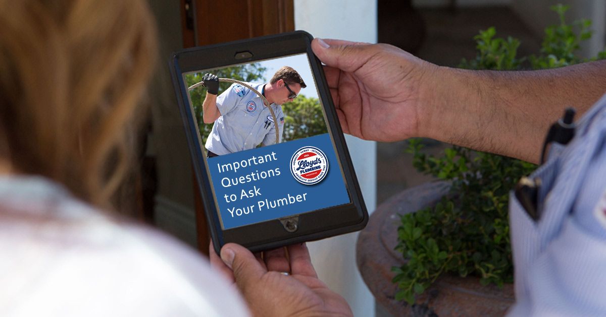 Important Questions to Ask Your Plumber pamphlet on iPad
